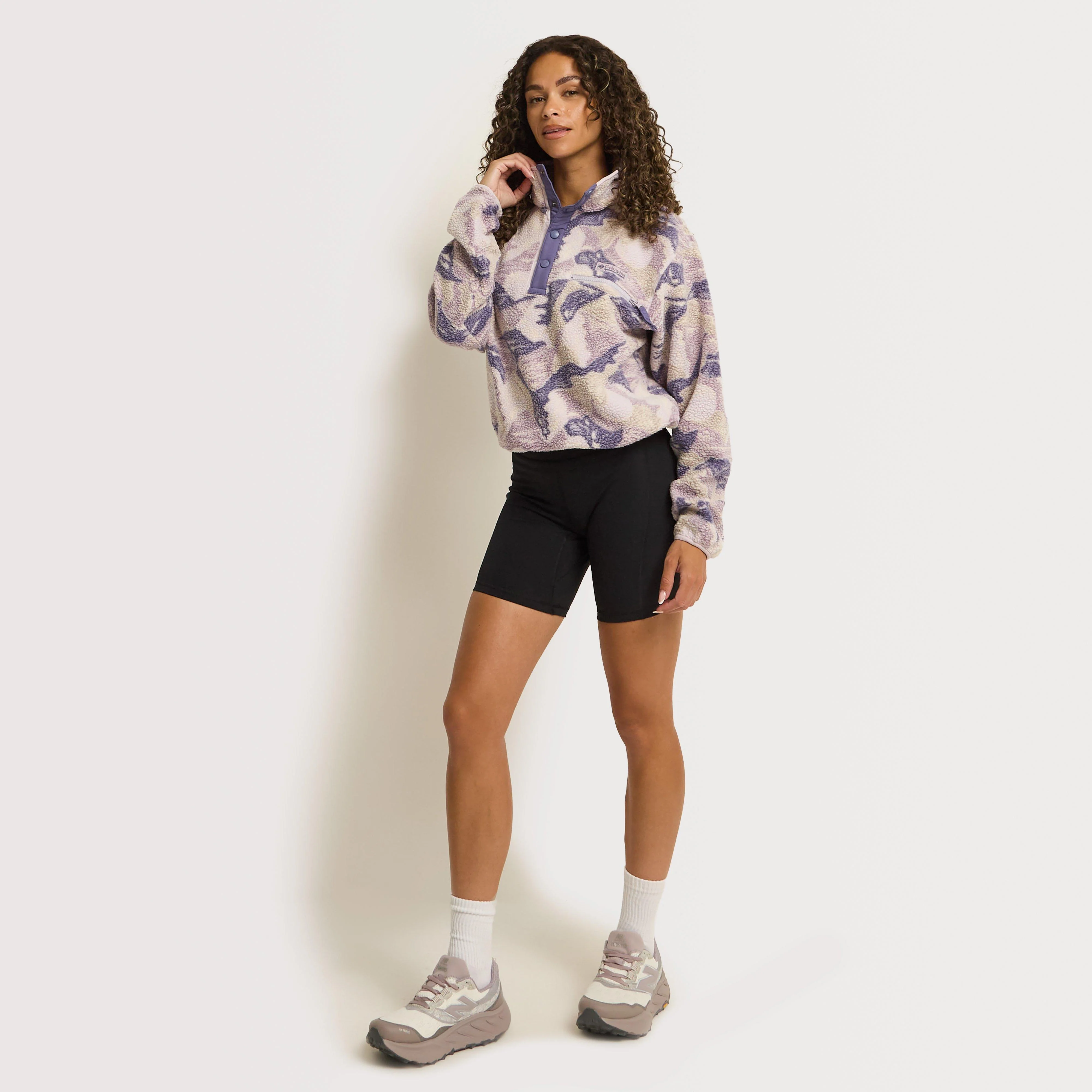 Women's Helvetia II Cropped Sherpa Half Snap Printed Fleece - Image 2