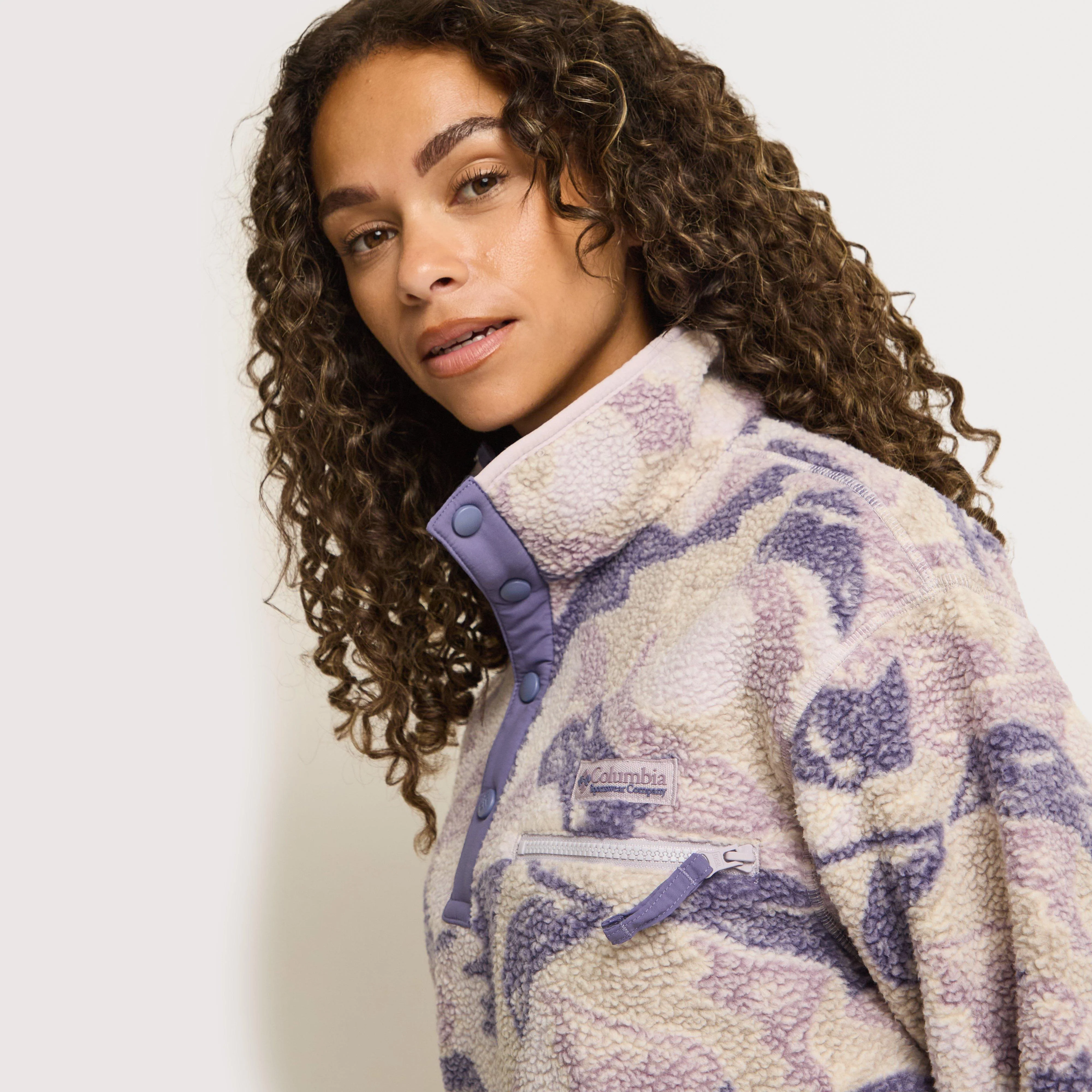 Women's Helvetia II Cropped Sherpa Half Snap Printed Fleece - Image 3