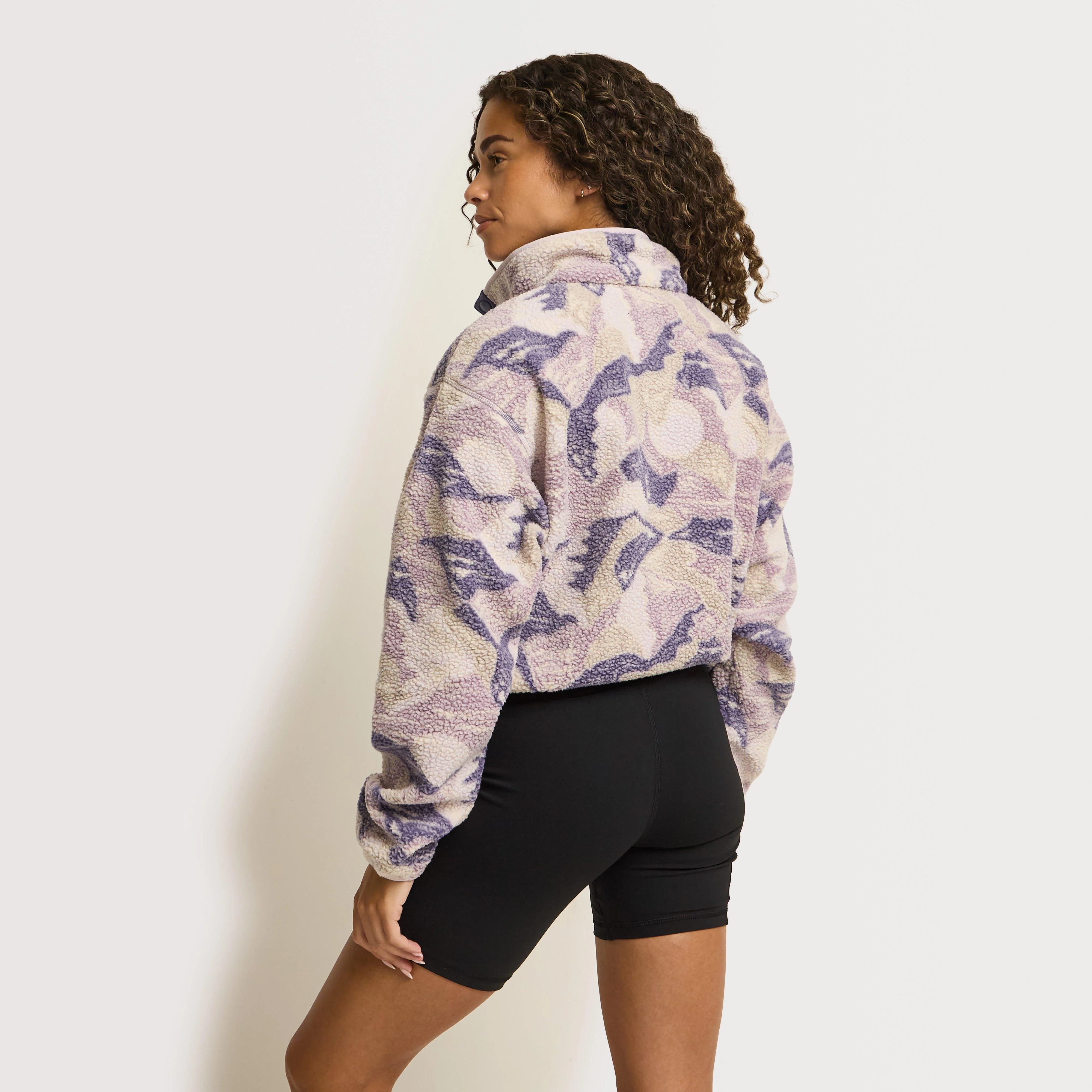Women's Helvetia II Cropped Sherpa Half Snap Printed Fleece - Image 4