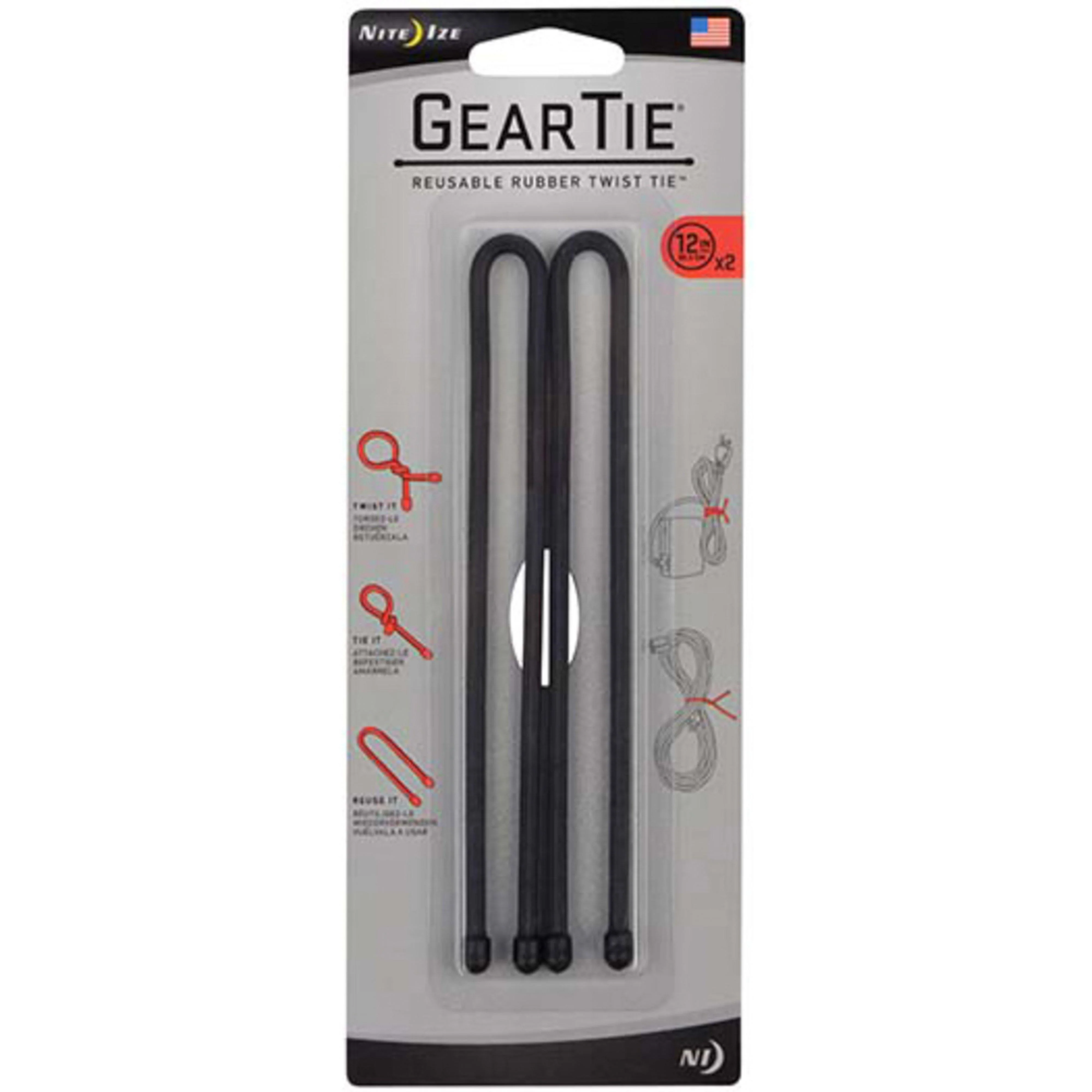 Gear Tie© Reusable Rubber Twist Tie 12" (Black) - Image 4