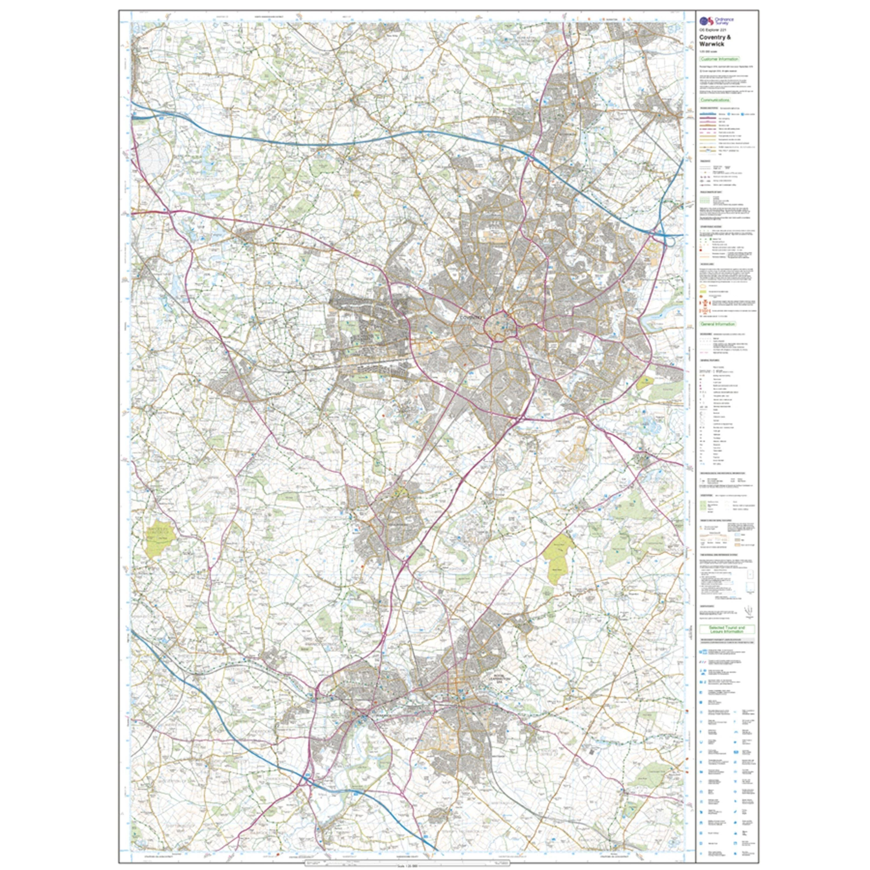 Explorer 221 Coventry, Warwick, Royal Leamington Spa & Kenilworth Map With Digital Version - Image 3