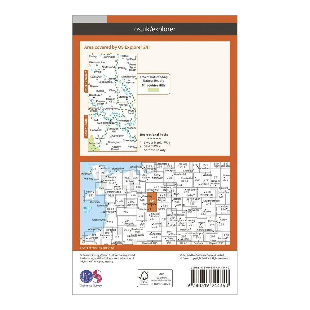 Explorer 241 Shrewsbury, Wem, Shawbury & Baschurch Map With Digital Version - Image 2