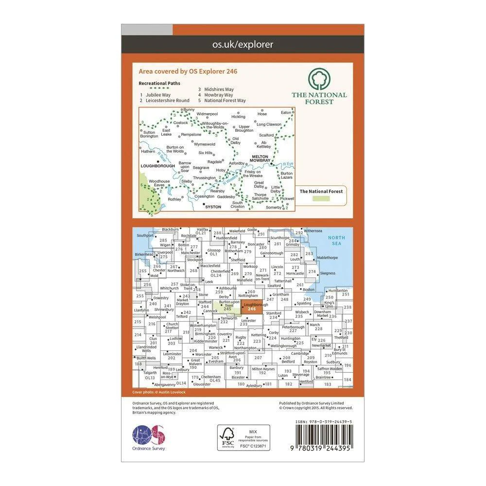 Explorer 246 Loughborough, Melton Mowbray & Syston Map With Digital Version - Image 2