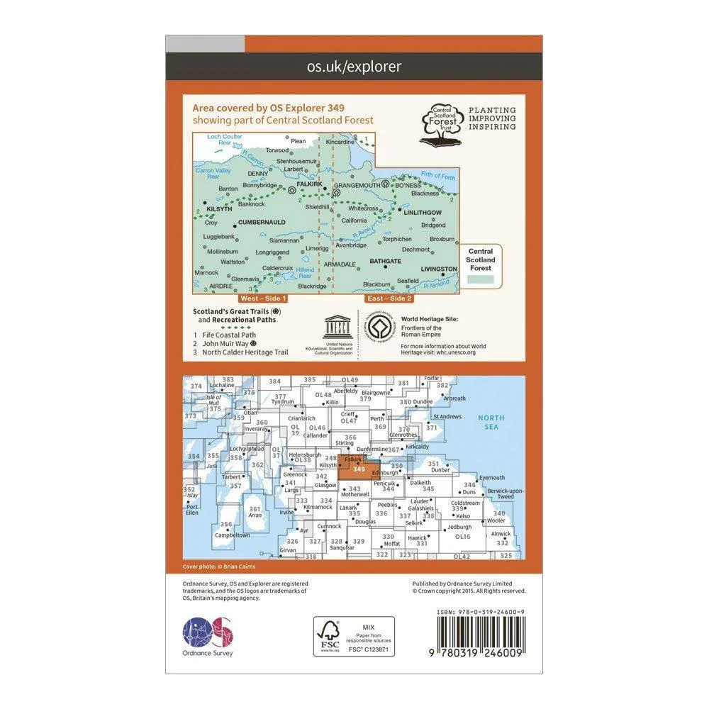 Explorer 349 Falkirk, Cumbernauld & Livingston Map With Digital Version - Image 2