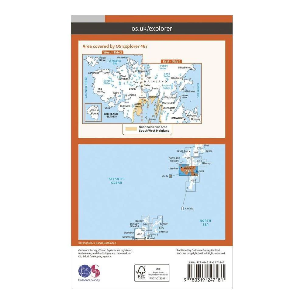 Explorer 467 Shetland – Mainland Central Map With Digital Version - Image 2