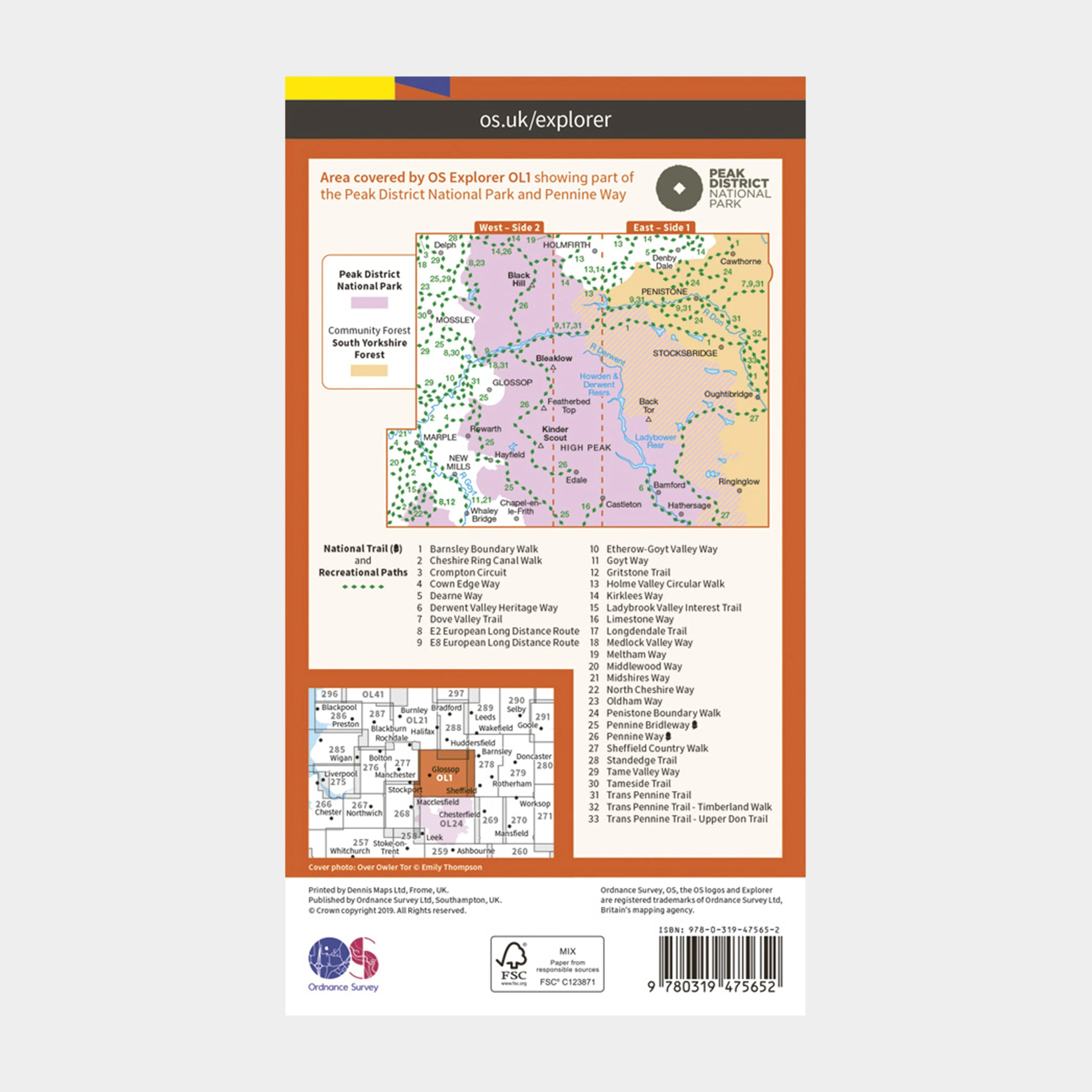Explorer Active OL1 The Peak District - Dark Peak Area Map With Digital Version - Image 2