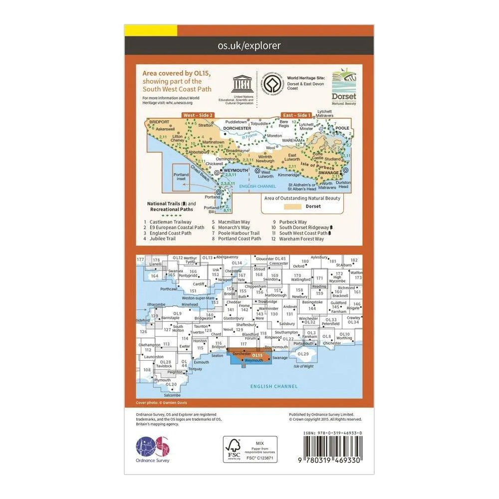 Explorer Active OL15 Purbeck & South Dorset Map With Digital Version - Image 2
