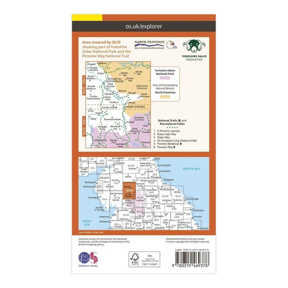 Explorer Active OL19 Howgill Fells & Upper Eden Valley Map With Digital Version - Image 2