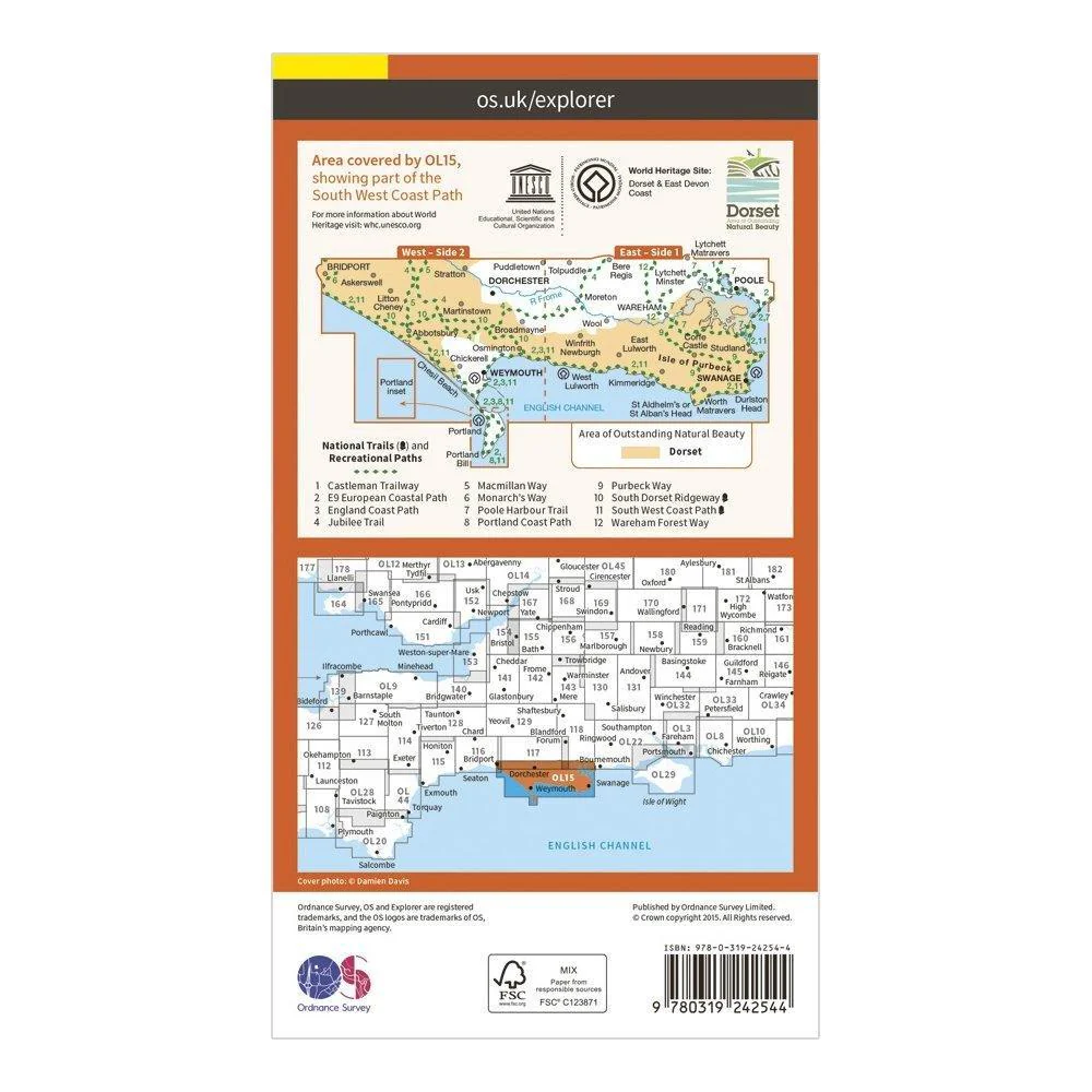 Explorer OL15 Purbeck & South Dorset Map With Digital Version - Image 2