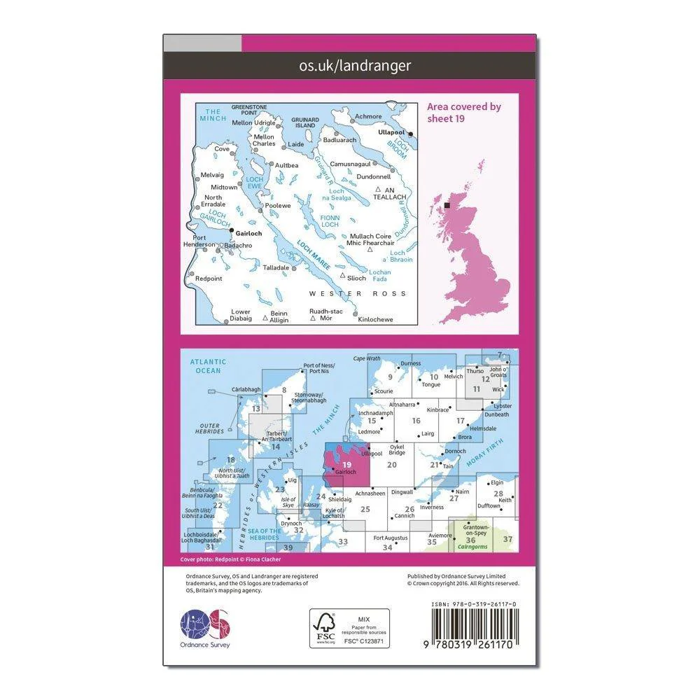 Landranger 19 Gairloch & Ullapool, Loch Maree Map With Digital Version - Image 2