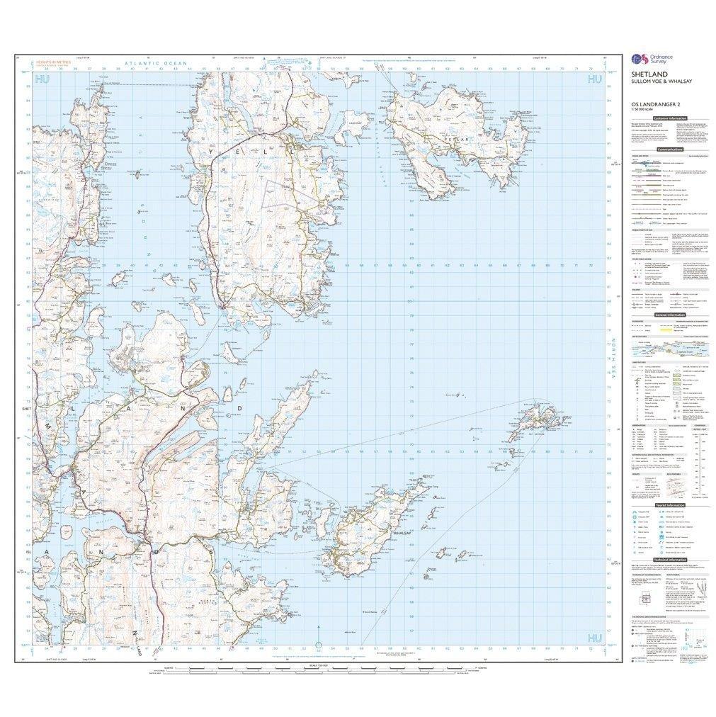 Landranger 2 Shetland Sullom Voe & Whalsay Map With Digital Version - Image 3