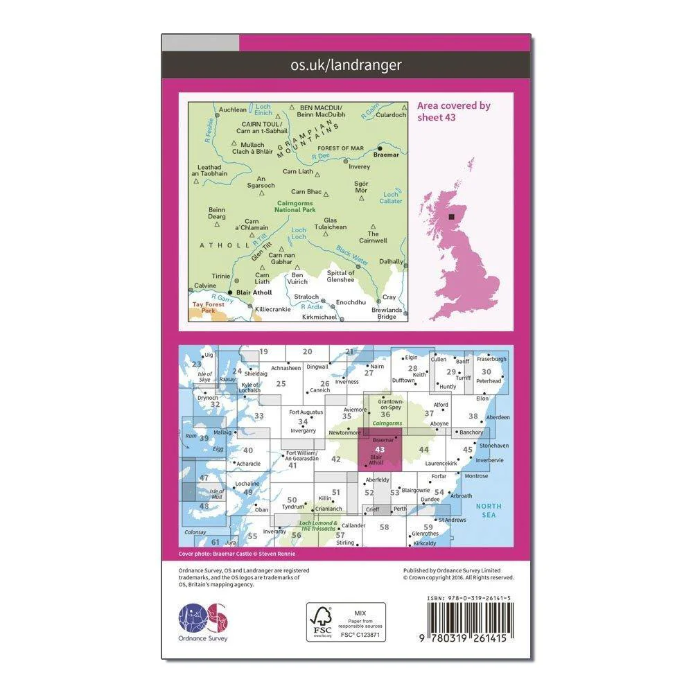 Landranger 43 Braemar & Blair Atholl Map With Digital Version - Image 2
