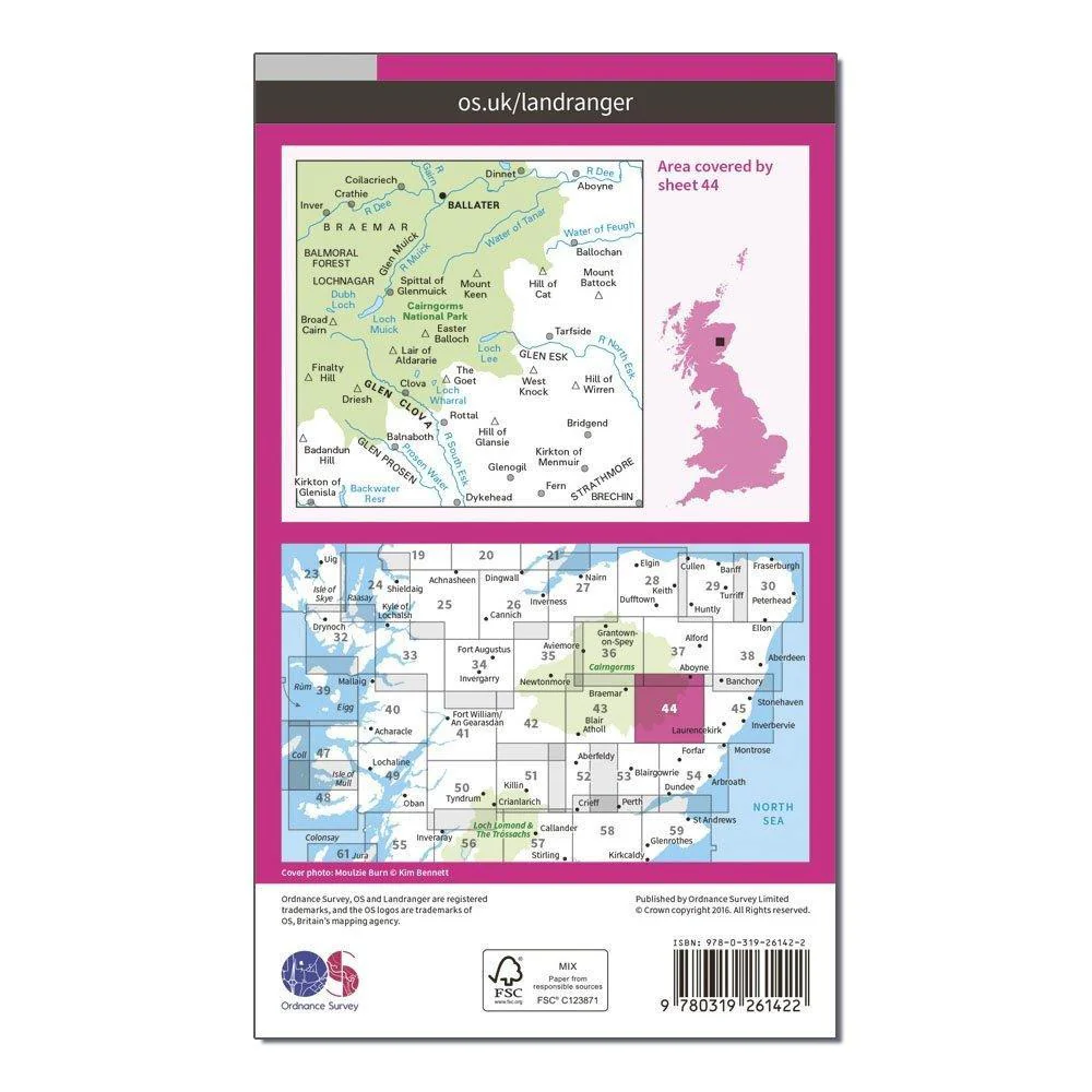 Landranger 44 Ballater, Glen Clova Map With Digital Version - Image 6