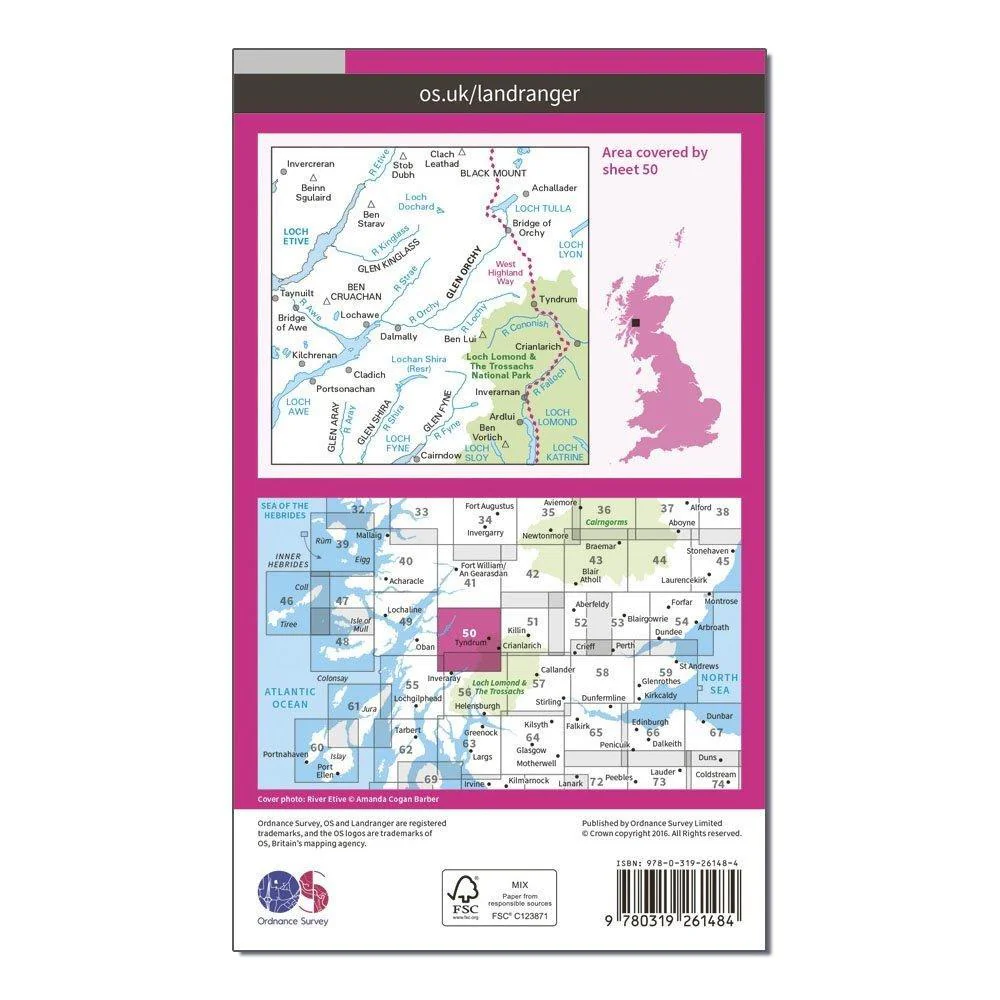 Landranger 50 Glen Orchy & Loch Etive Map With Digital Version - Image 2