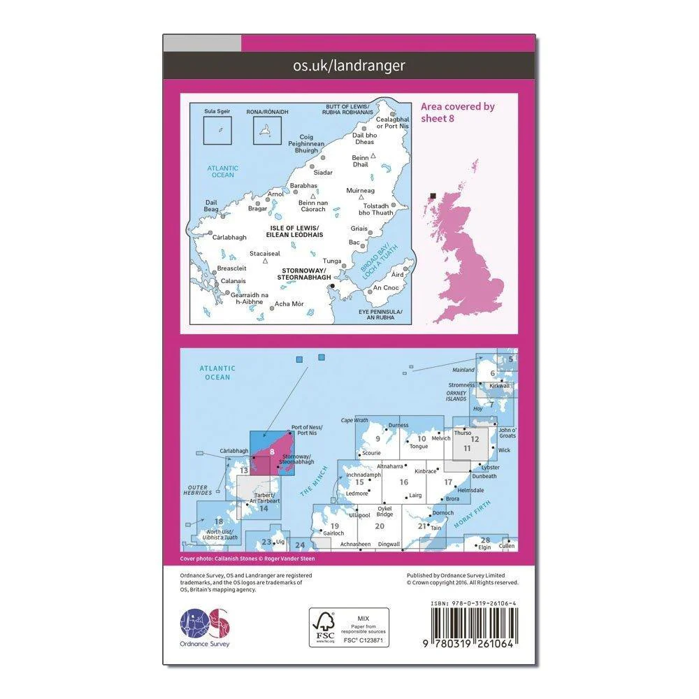 Landranger 8 Stornaway & North Lewis Map With Digital Version - Image 2