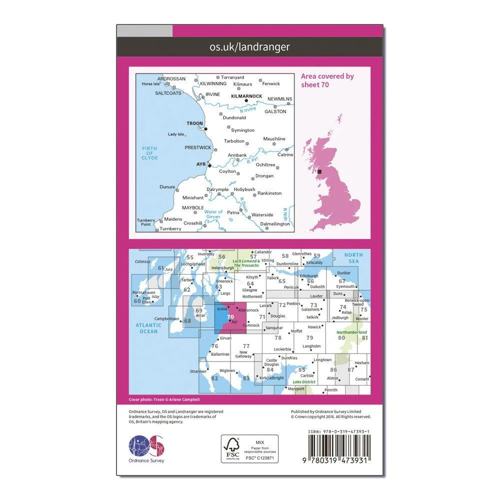 Landranger Active 70 Ayr, Kilmarnock & Troon Map With Digital Version - Image 2