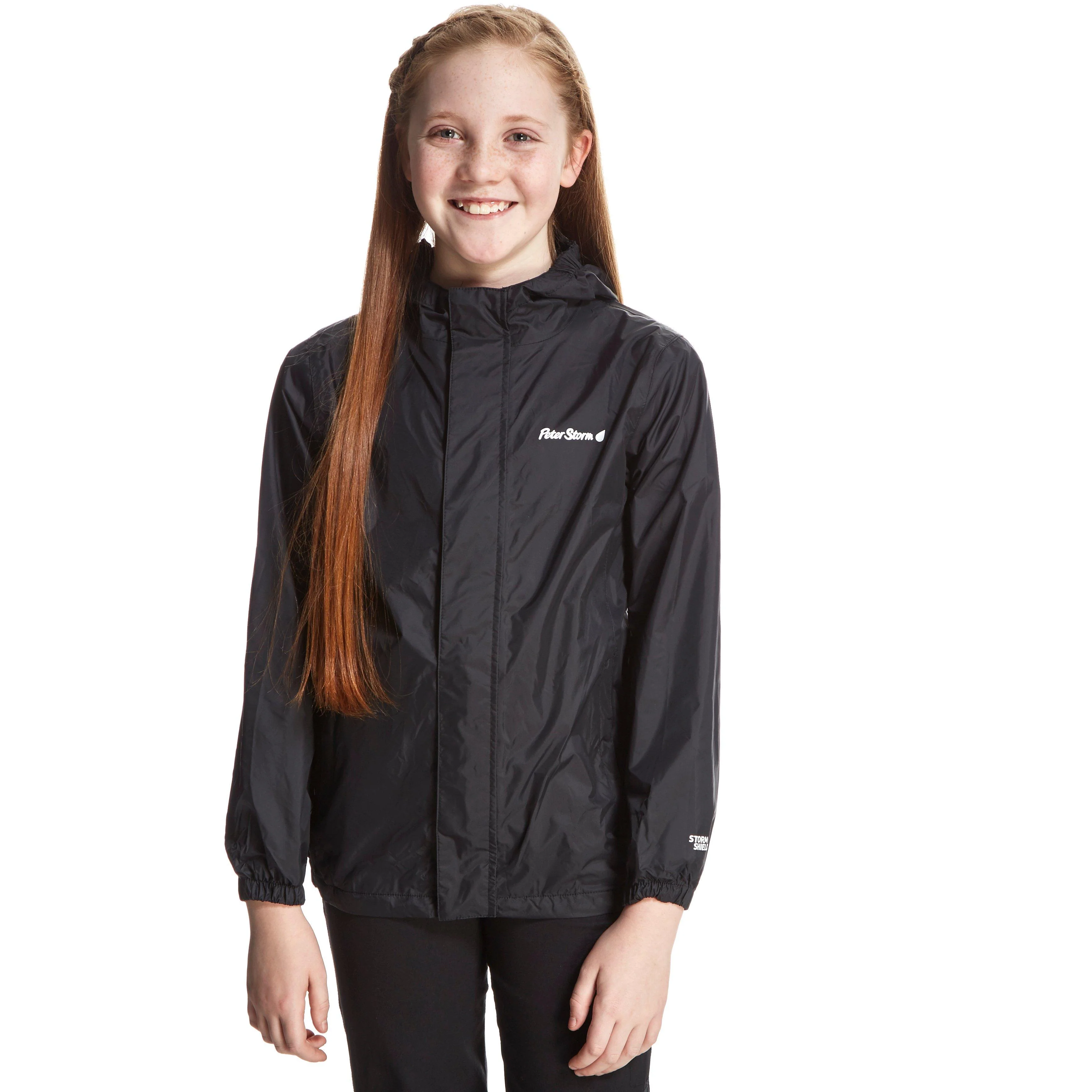 Kids Packable Waterproof Jacket Black - Image 10