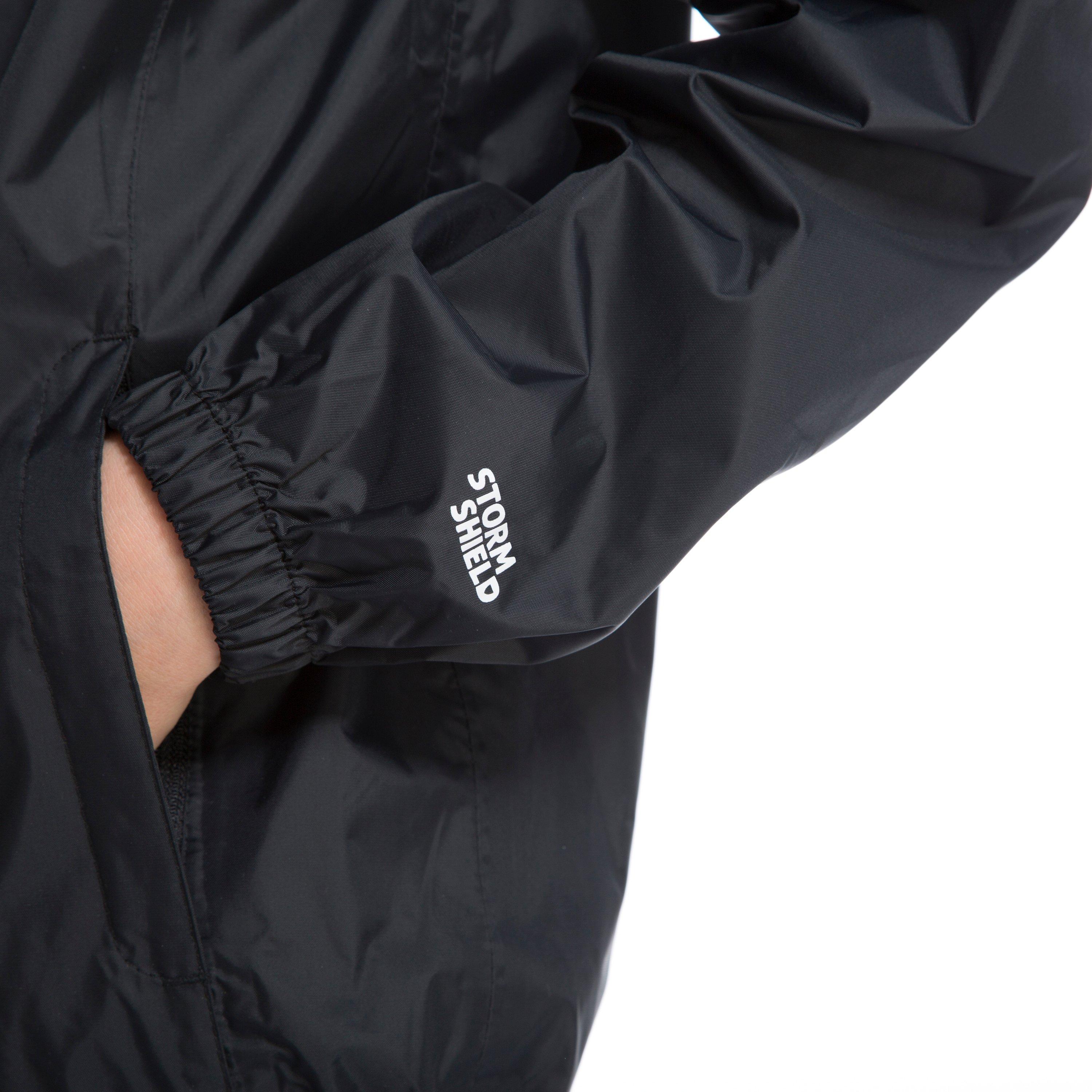 Kids Packable Waterproof Jacket Black - Image 7