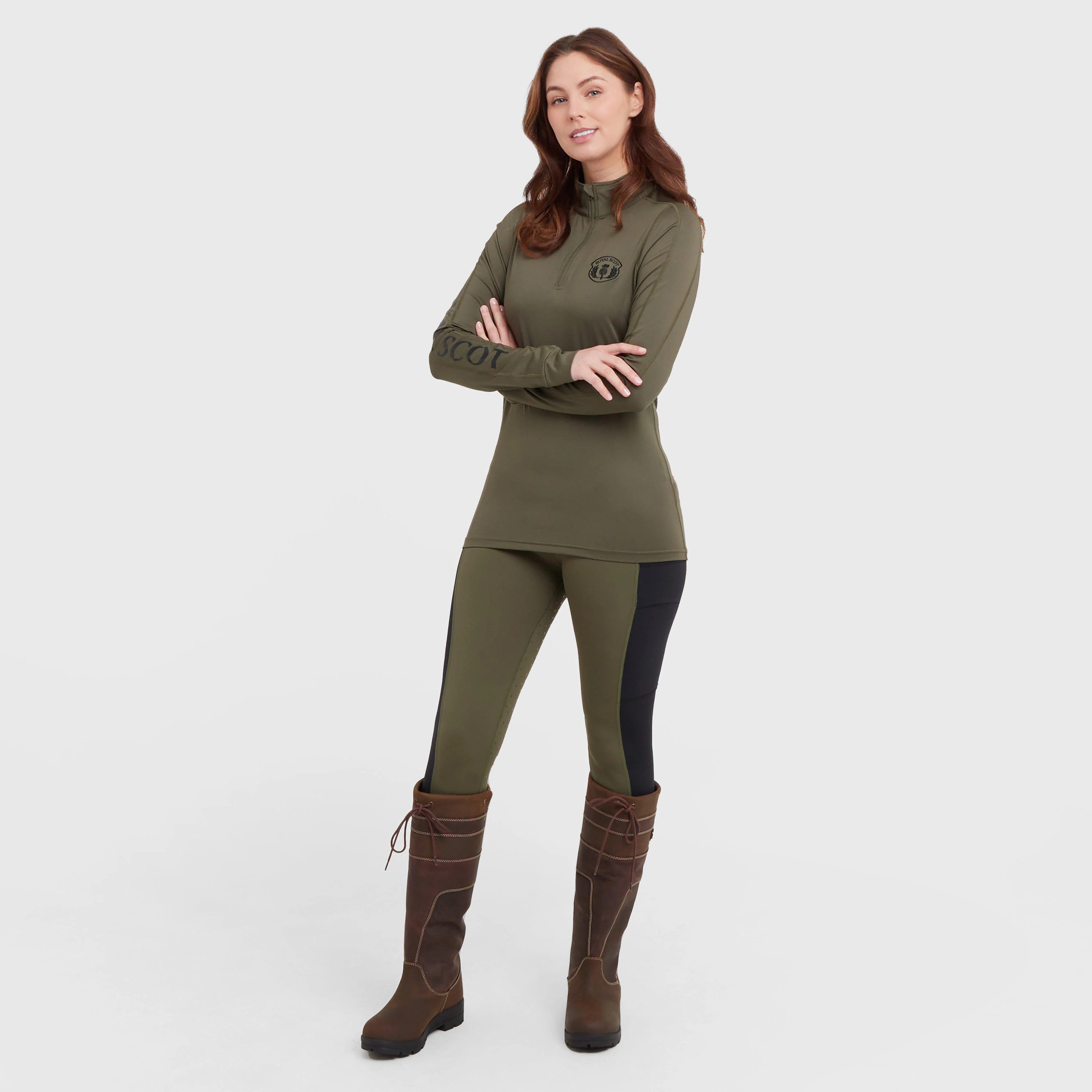 Women's Gracie Long Sleeve Baselayer Top Khaki - Image 3